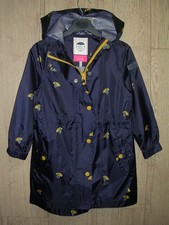 Joules Girls Blue Dog Print Hooded Coat Raincoat Jacket Age 6 116cm