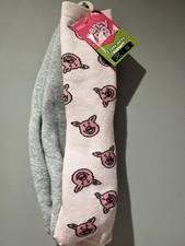 Women’s Marks & Spencer Percy Pig 2 Pack Cosy Socks, In Pink & Grey, Size 4-7