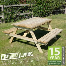 NEW 5 FT 5FT WOODEN PICNIC