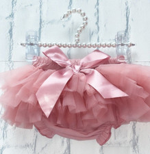 Luxury Girls Baby Frilly Tutu Knickers Cake Smash Dusky Pink All Round Frills