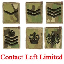2 x Multicam / MTP Hook and Loop Rank Badges LCPL, CPL, SGT, SSGT, WO2, WO1