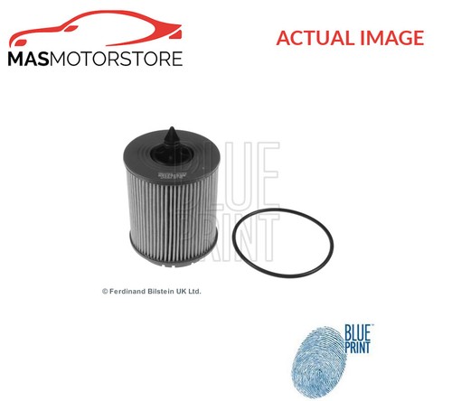 Engine oil filter blue - oil, print