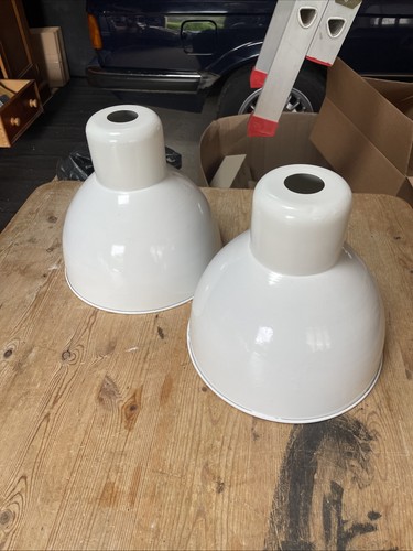 Pair white enamel pendant - enamel,