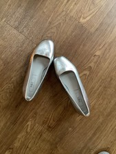 Silver Wide Fit Slip On Shoes