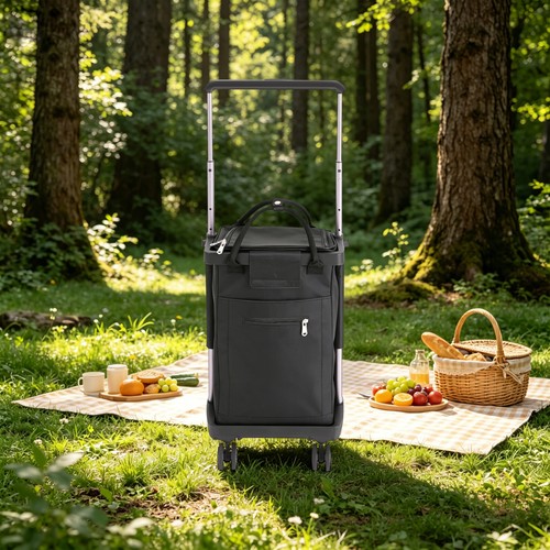 Black shopping trolley - black,