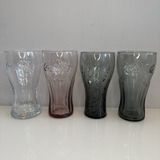 4 Coca Cola Coke Glasses - McDonalds Splash Glass, Olympics & More Grey Purple