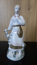 Vintage porcelain figurine of a Ukrainian girl,  Polonne, Soviet Union USSR