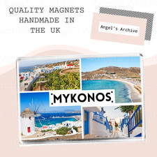MYKONOS ✳ GREECE ✳ SOUVENIR TOURIST HOLIDAY ✳ LARGE FRIDGE MAGNET ✳ GREAT GIFT