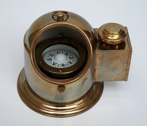 Vintage binnacle compass brass
