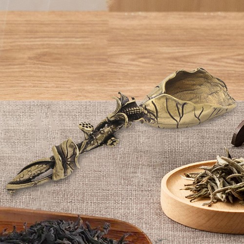 Premium brass tea scoop lotus - brass,