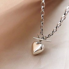 Silver Chunky Love Heart