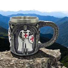 Templar Warrior Mug Crusader Knight Tankard Gothic Medieval Collectible Gift 