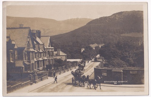 Station road keswick rppc - keswick,