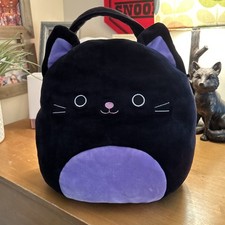 Squishmallow 12" AUTUMN BLACK CAT Halloween Treat Pail PLUSH