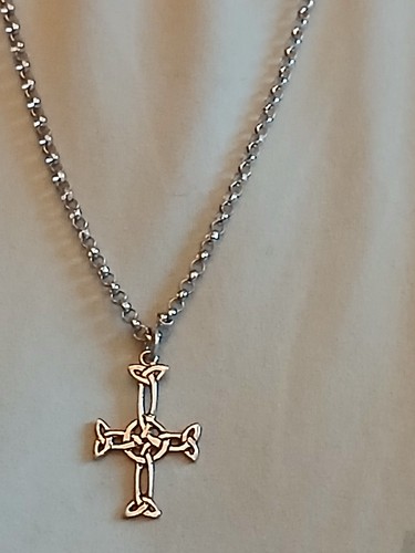 Silver celtic cross - cross, on