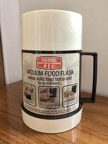 Vintage brown cream thermos - vintage,