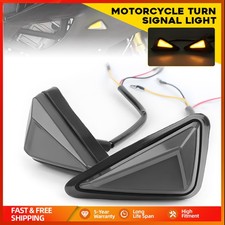 Motorcycle Flush Mount White Amber DRL LED Turn Signals Indicator Blinker Light