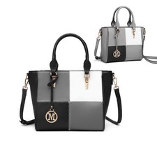 🔥Women Tote Handbag Ladies Faux Leather Paneled Shoulder Ladies Cross Body bag