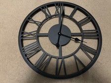 55cm Indoor Brown Roman Numeral Skeleton Wall Clock