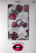 Vintage Punk Tattoo Heart  Hogmanay  Christmas Party Tights Pantyhose Stockings