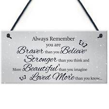 Stronger Inspirational Hanging Plaque Friendship Gifts Quote Butterfly Love Sign