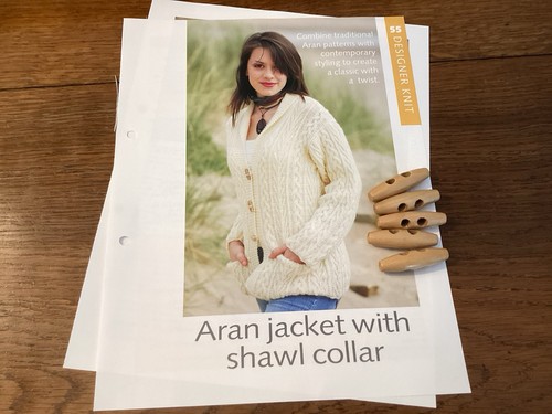 Aran jacket with - aran, shawl