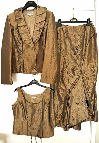 Gold bronze floral 3pc - bronze,