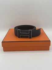 Hermes Navy Leather Belt Size