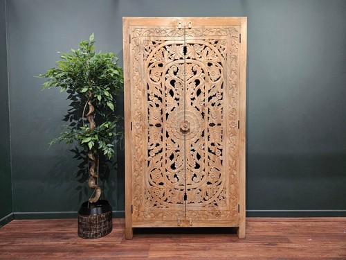 Boho rustic carved mango - carved,