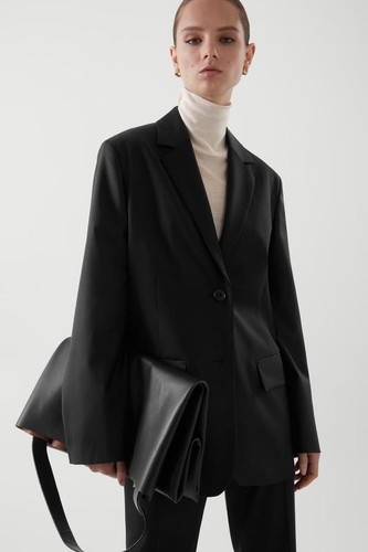 Cos black oversized wool blend - cos,