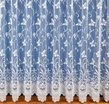BUTTERFLY WHITE NET CURTAINS ALL SMALL SIZES DROP (20" - 90") *SOLD BY THE METRE