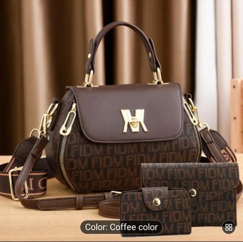 3pcs set faux leather handbag - set,