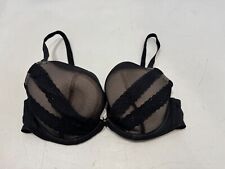 Curvy Kate Super Plunge Bra Underwired Padded Lace Detail Bra Size 36DD Black