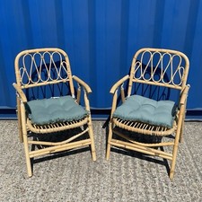 Bamboo Folding Chair Vintage Mid Century Deck Patio Chairs Pair Folding 