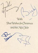 QUEEN FREDDIE MERCURY BRIAN MAY ROGER TAYLOR DEACON SIGNED PRE-PRINT XMAS PRINT