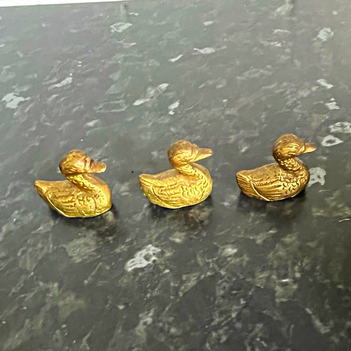 Brass duck ornament figurine - duck, &