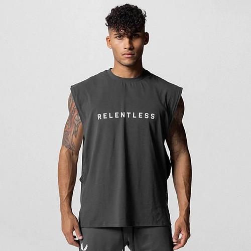 Men cotton gym tank top - cotton,