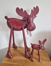 set of two red metal Scandi