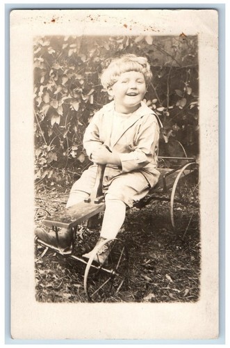 Little kid postcard rppc - little,