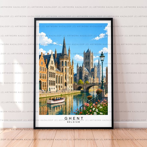 Ghent unframed illustration - unframed,