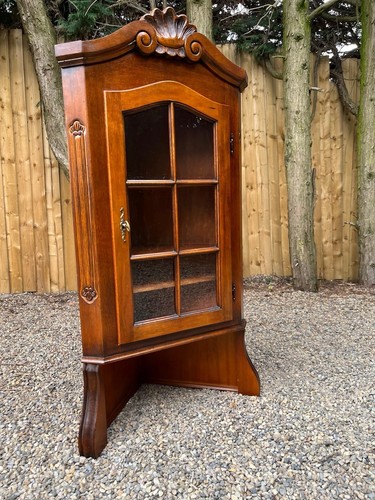 Vintage carved mahogany glass