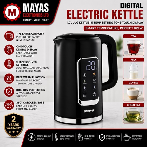Geepas digital electric kettle - geepas,