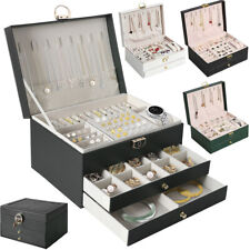 Large 3 Layer Jewellery Organizer Storage Necklace Storage Box Drawer Cabinet