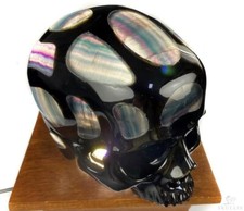5.9" Black Obsidian & Fluorite