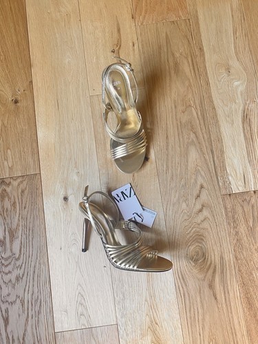 Zara gold metallic strap - gold, high