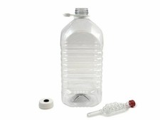 5 Litre Food Grade Plastic PET Demijohn with Cap, Grommet & Airlock Homebrew