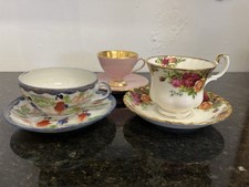 Vintage Mixed Teacup Trio –