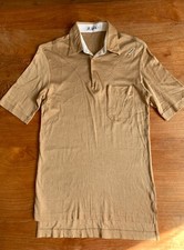 Vintage Very Rare 60s 70s Playboy Golf Shimmering Golden Cotton Polo Shirt XS-S