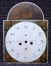 19th Century Antique Longcase Clock Face - Royal Navy Officers & Cape Trafalgar