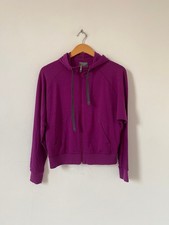 Icebreaker Women Jacket Small Merino Wool Purple Full Zip Hoodie Hood